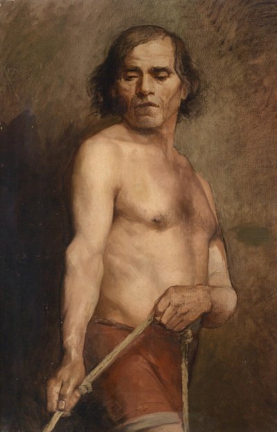 A Standing Male Nude by Anna Bilińska Bohdanowicz
